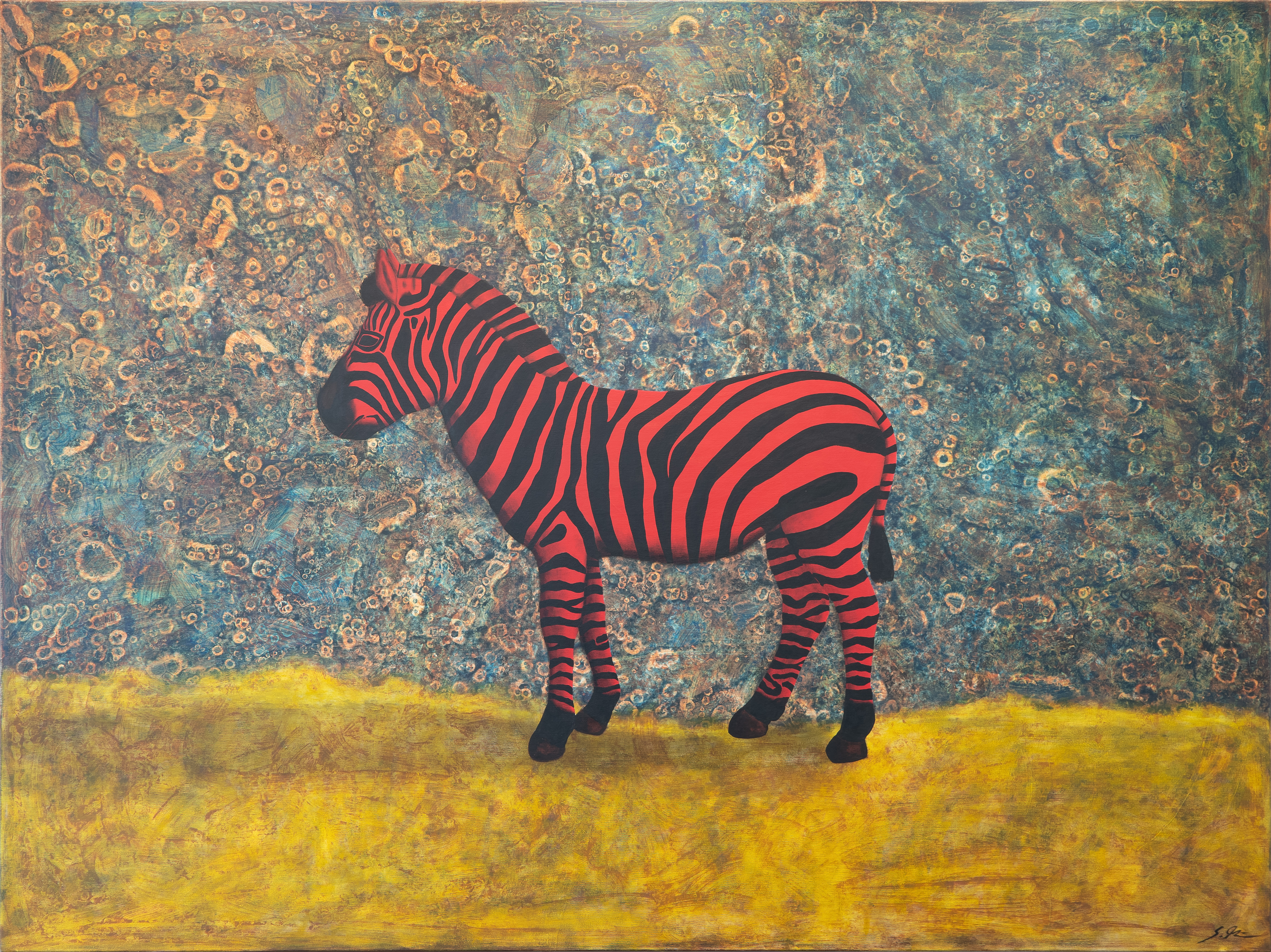Zebra, 2022, Acryl auf Leinwand, 150 x 200 cm